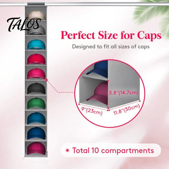 Foldable Cap Display Rack Baseball Storage Bag Organizer Large Capacity Hat with Holder 10 Compartments Easy to Assemble Stand