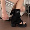 Fashion Women's Fad Platform Tube Boots Sandals Wear Open-toed Thick Sole Cool Style Chunky High Heeled Sandal for Women Sandalias Mujer