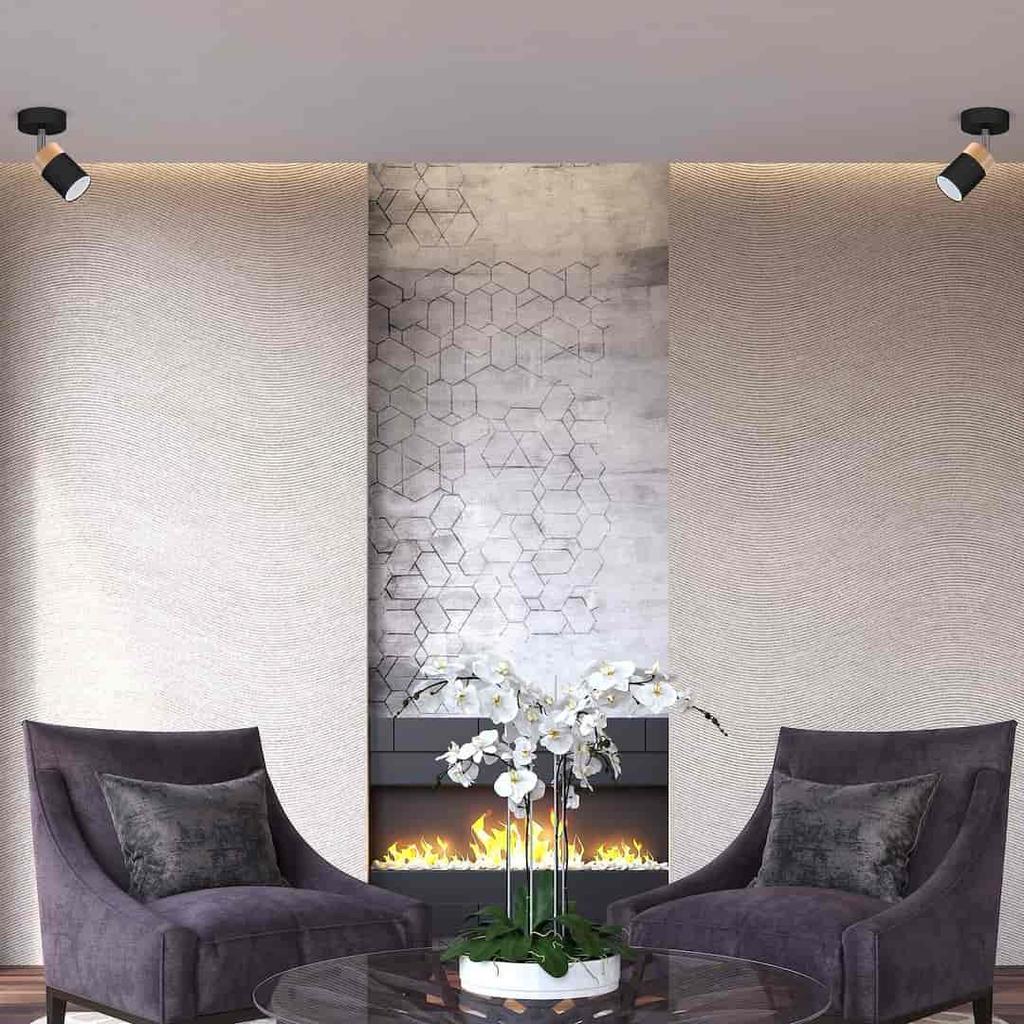 Joker Black/Wood Wall Lamp 1Xgu10