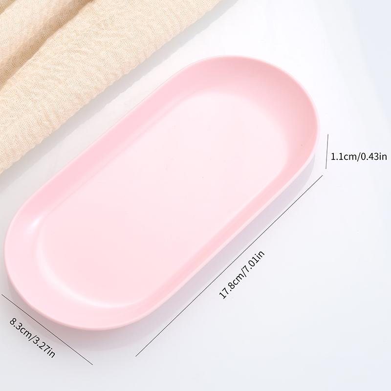 Plastic Cosmetic Storage Tray Nail Art Equipment Plate Nail Art Tray Oval Manicure Tweezers Storage Tray Fake Nail Tray Tool