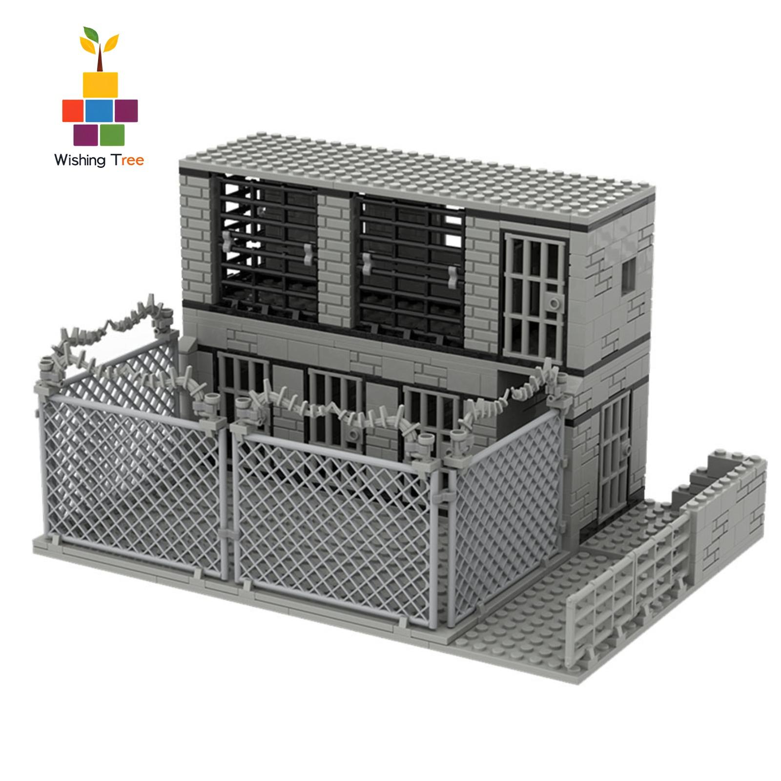 Bai Fen Bai Toys Compatible Mini Building Block Set Military Police Police Swat Station Prison Scene Moc Creative Diy Assembly Toy