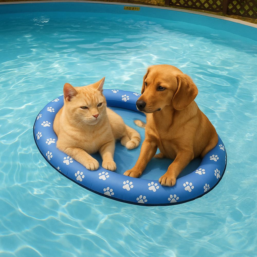 PVC Dog Swimming Float Foldable Pet Floating Raft Water Toys Pet Dog Float  Pool