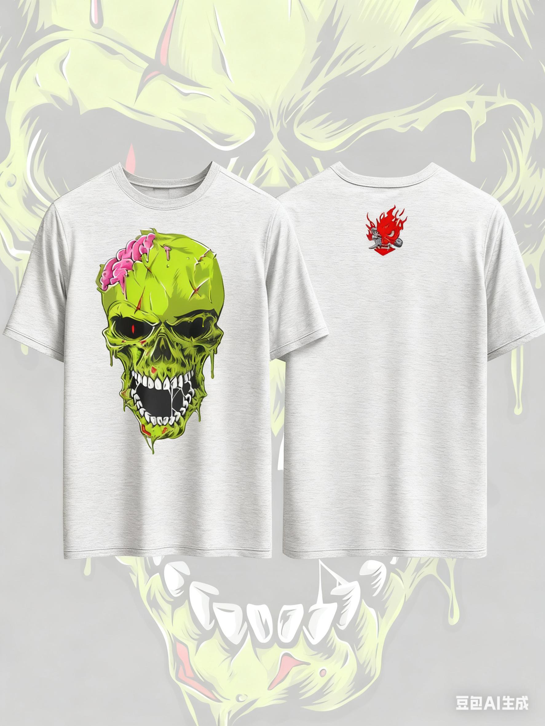 

ZOMBIE Printed Pure Cotton Tshirt for Men and Women Dark Fun Style Short Sleeved Oversized Fashion Street Summer Gothic Tees 4XL