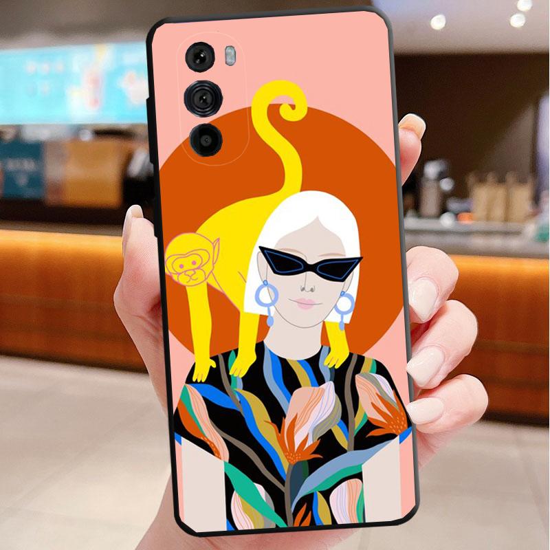 Women Flowers Russian Phone Case For Motorola Edge 60 50 40 Pro 60 50 40 30 Ultra Neo Fusion Moto G Play G Stylus G Carcasas