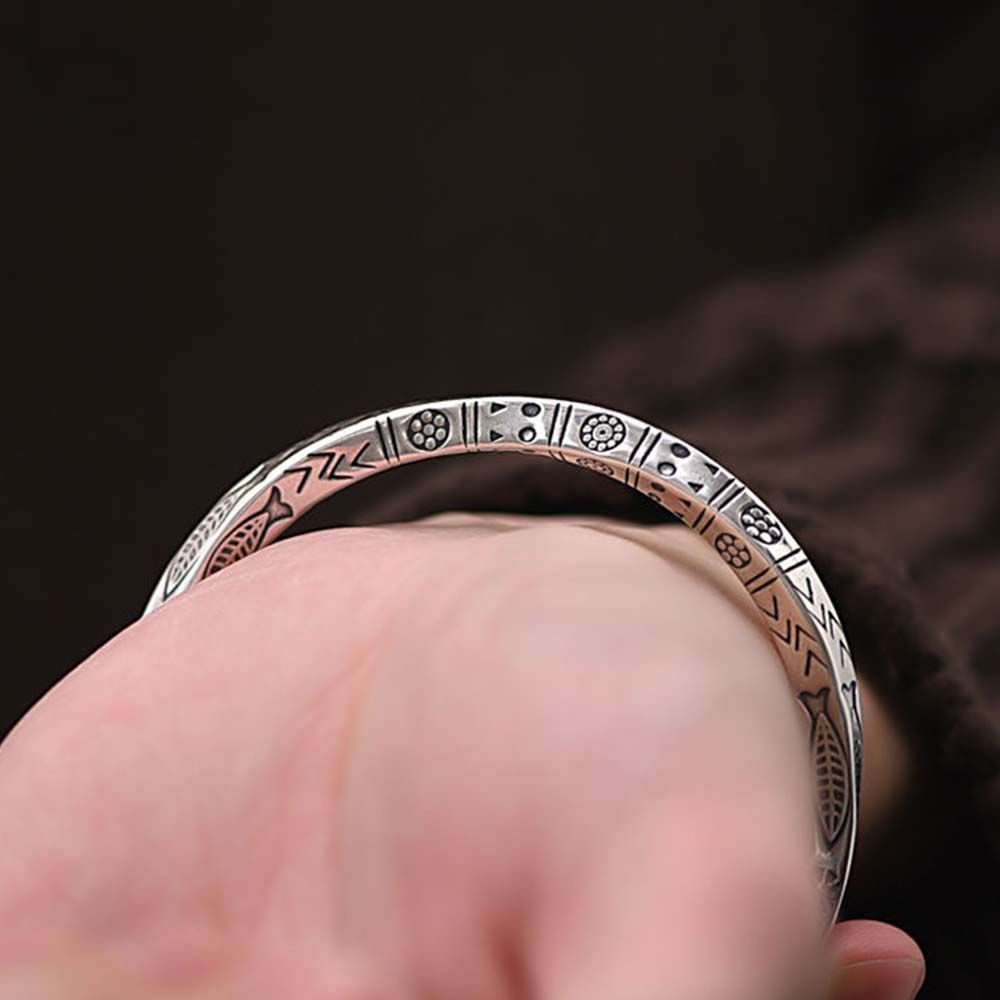 Punk Birthday Gift Totem Rune Bracelet Open Cuff Bangle Bohemia Bangle Mobius Opening Bracelet