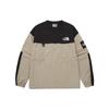 Color Block Logo American Vintage Print Crew Neck Loose Fit Long Sleeve Sweatshirt Men Sweatshirt Beige NM5MP53L