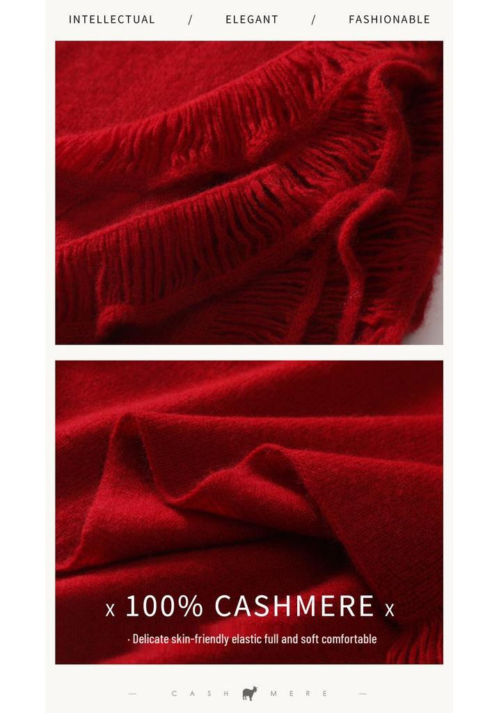 Stylish Cashmere Tassel Scarf for Women – Soft, Warm, and Artistic for Autumn/Winter