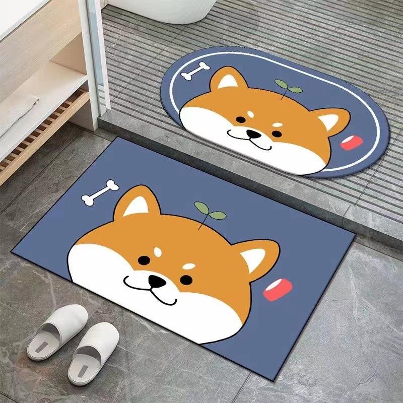 Bathroom Non-slip Soft Diatom Mud Absorbent Quick Drying Floor Mat Household Bedroom Kitchen Door Mat Entry Door Door Mat