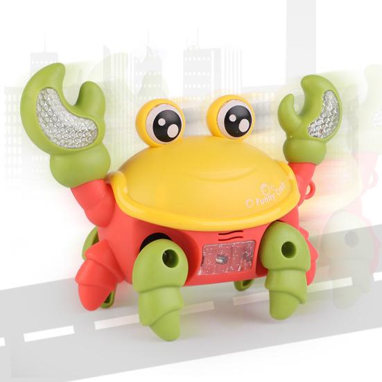 Electric Crab Toy Light And Music Battery Powered Pull String Cute Crab Walking Laterally Educational Interactive Toys Boys Girls Walking
