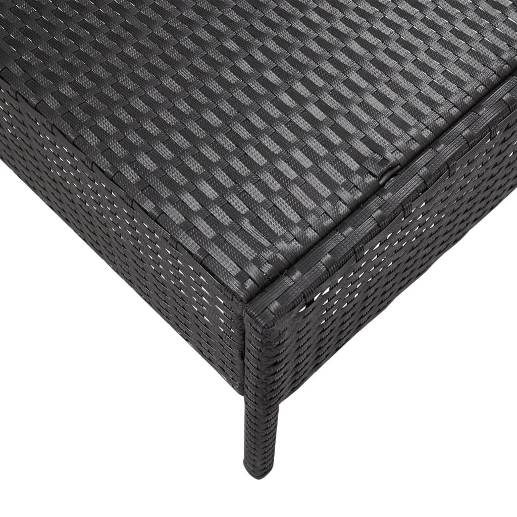 5 Piece Garden Sofa Set with Cushions Poly Rattan Black