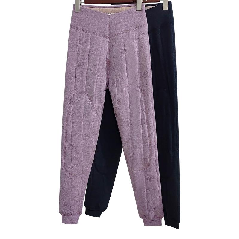 Women's 100% Wool Quilted Warm Pants, Plus Velvet, Thickened for -20°C Winter, Ideal for Knee and Waist in Northeast China.
