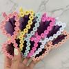 Kids Flower Sunglasses Girls Cat Eye Frame Glasses Children Cute Daisy Shades Outdoor UV Protection Party Eyewear