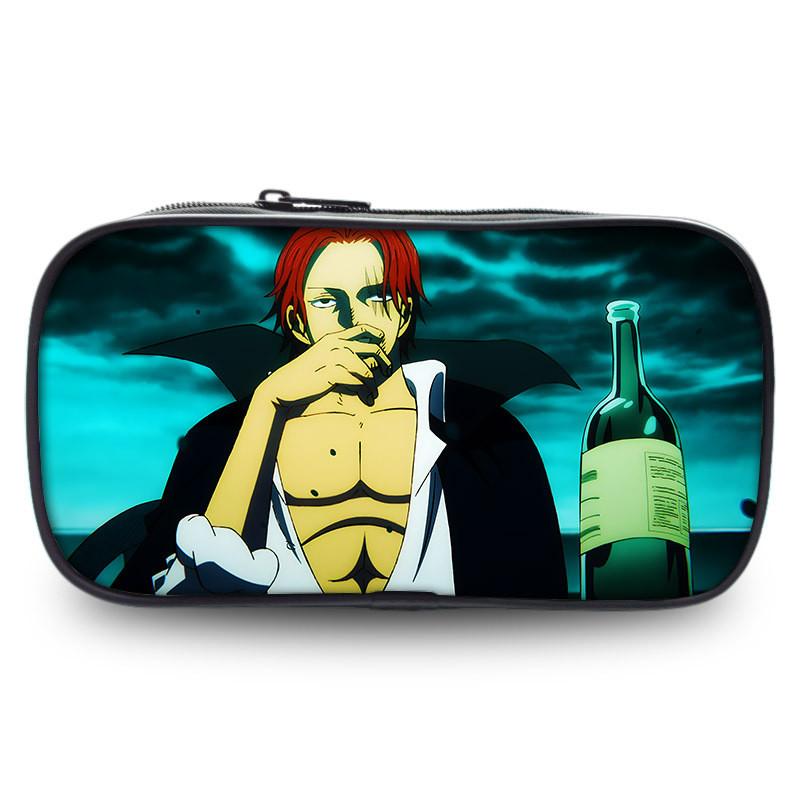 Stylish One Piece Student Pencil Case With Luffy And Zoro Skill Print Oxford Material