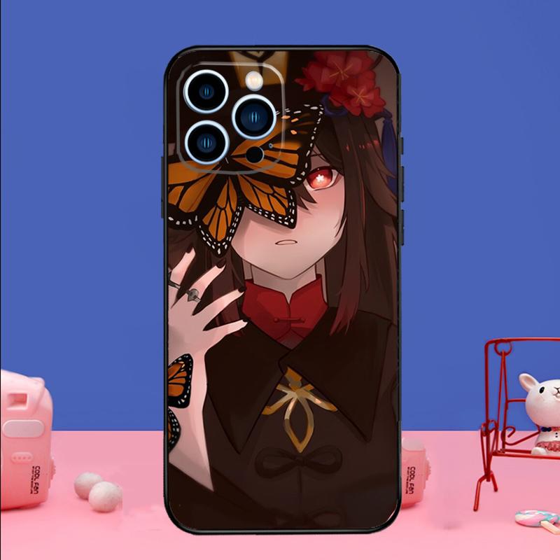Genshin Impact Hu Tao Ghost Phone Case For iPhone 17 16 14 13 12 11 15 Pro Max Mini 15 16 Plus 16e 17 Air Bumper Cover