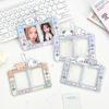MINKYS Cute Bear 3-inch CP Card Holder Heart-Shaped 2 Grid Card Holders Photo & ID Protectors Idol Photo Card Organizers