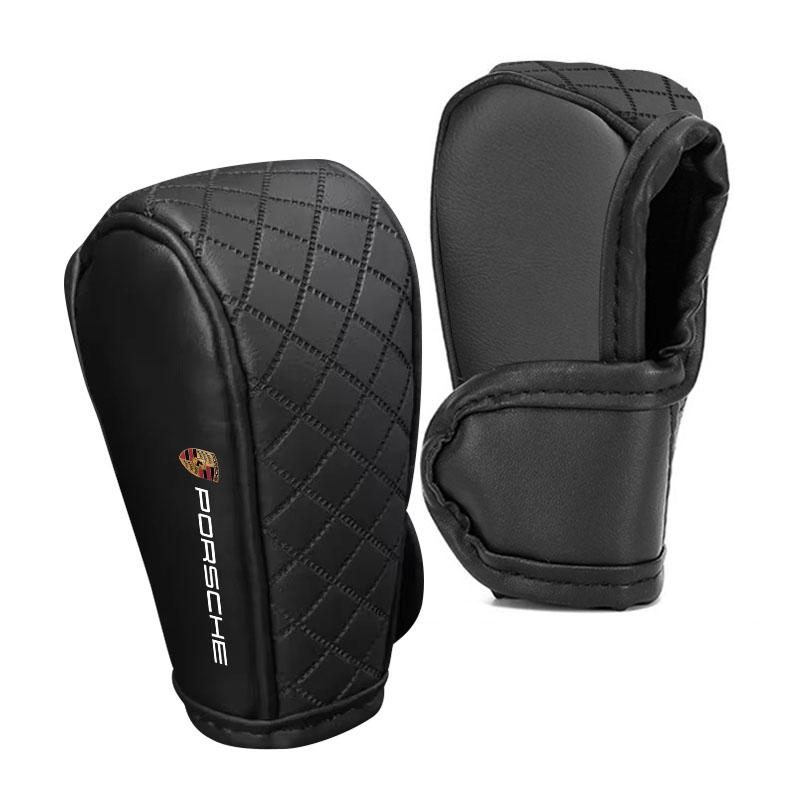 Car Gear Shift Cover PU Leather Shift Lever Cover Gearbox Shifter Knob Protective For Porsche Boxster Cayenne Panamera Macan Cayman 911 918 996 917