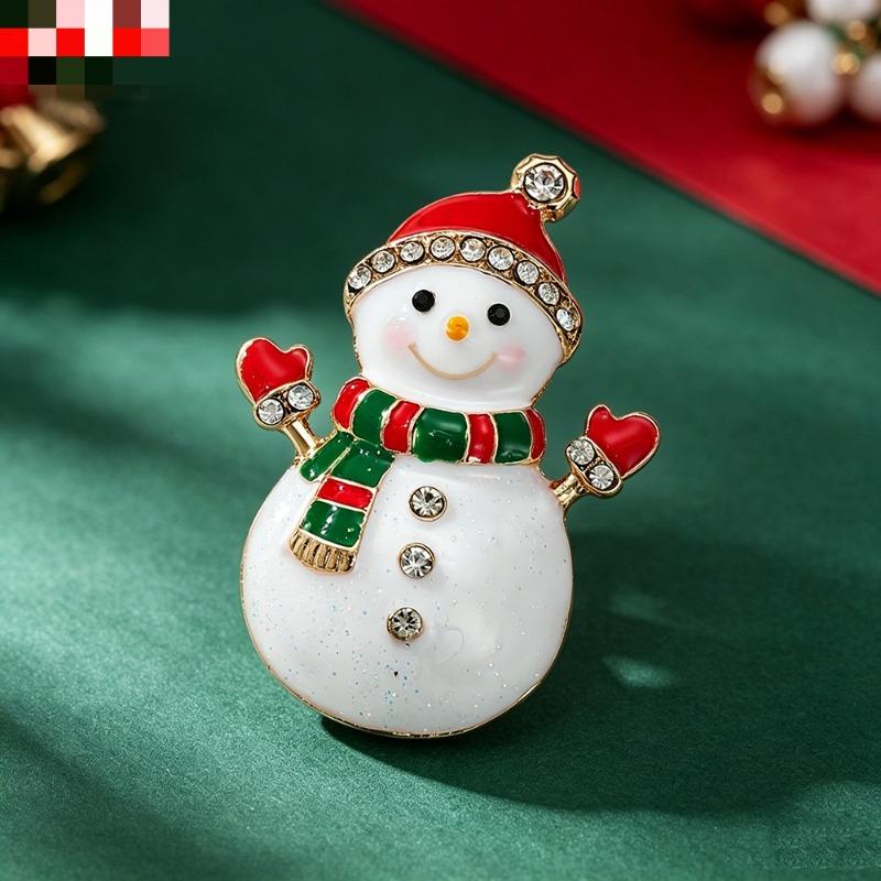 Christmas Series Brooch Snowman Christmas Tree Cat Garland Brooch Holiday Clothing Coat Accessories Women