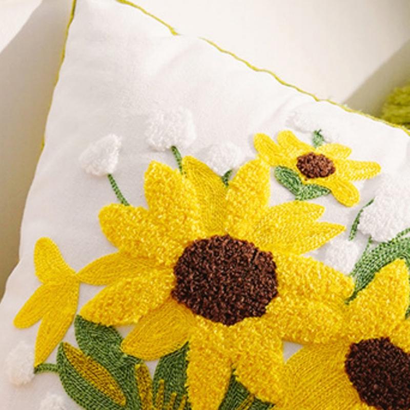 Sunflower Sofa Pillow 45x45 Pastroal Pillowcase for Home Decoration Throw Pillows Easy To Disassemble and Wash Cushions