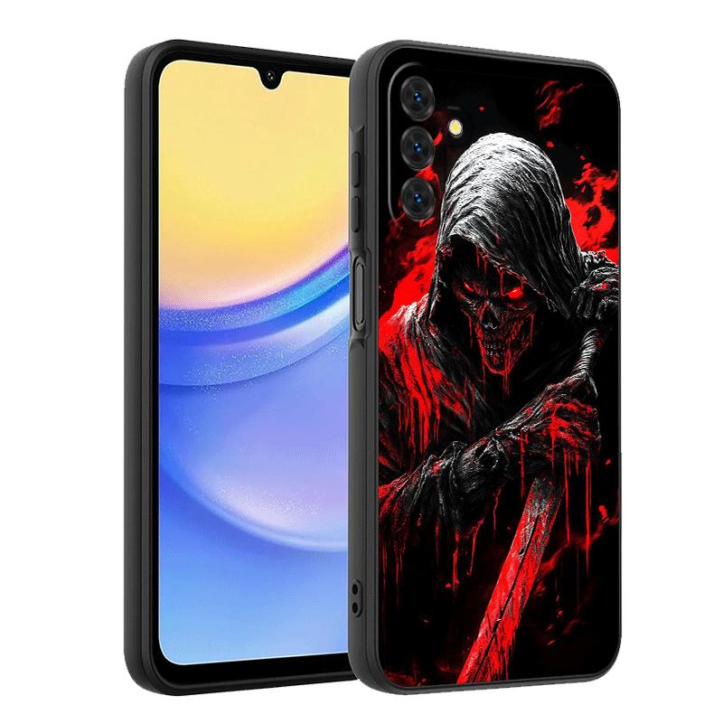 Death Grim Reaper Skull Scythe Soft Phone Case for Samsung A17 A37 A57 A16 A26 A36 A56 A15 A25 A35 A55 A14 A24 A34 A54 A13 A23 A