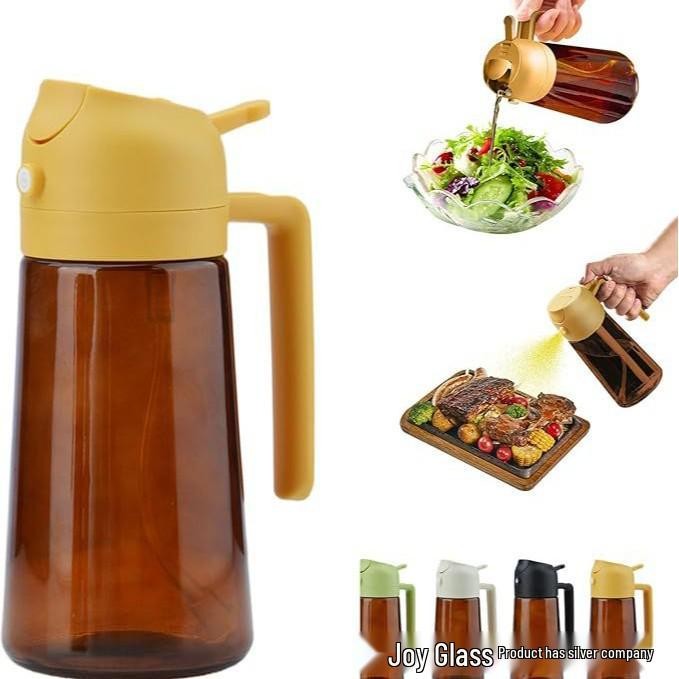 470ml Dual-Use Olive Oil Dispenser - Large Capacity Glass Bottle for Pouring & Spraying