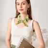 LumiSyne Satin Silk Small Square Floral and Tree Cute Breathable and Decorative Square Neck Hair Bandage Women's Scarf, Scarf, 53x53cm, Nature-Themed