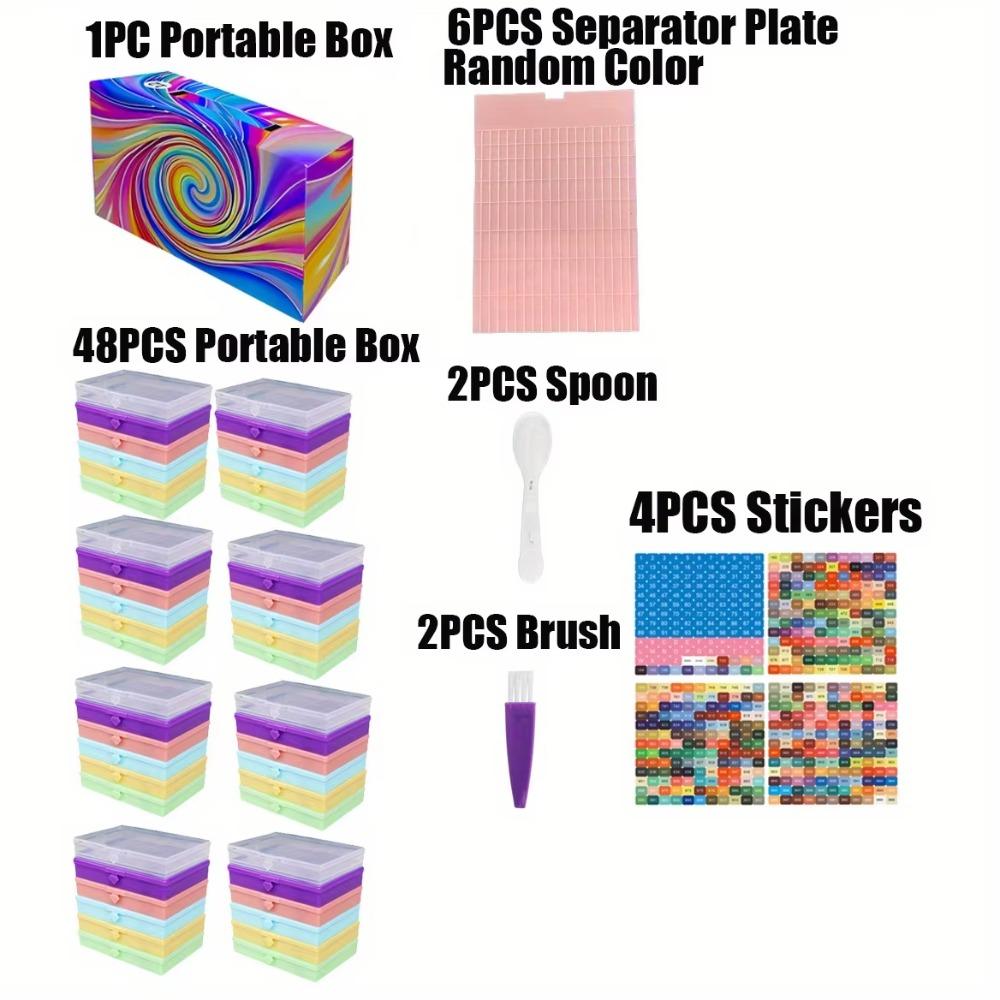 12/24/48Pcs Embroidery Diamond Painting Tray Set DIY Diamond Art Accessories Plastic Diamond Painting Storage Containers