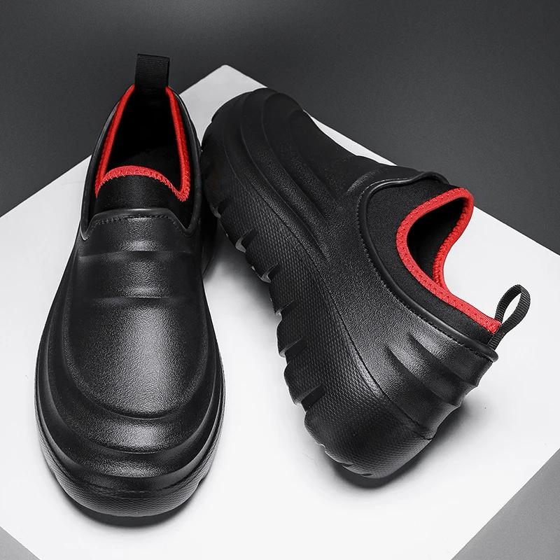Men Outdoor Work Shoes Water-proof Chef Shoe Oil-proof Shoe for Pet Workers Man Fisherman Shoes Non-slip Garden Weeding Clogs