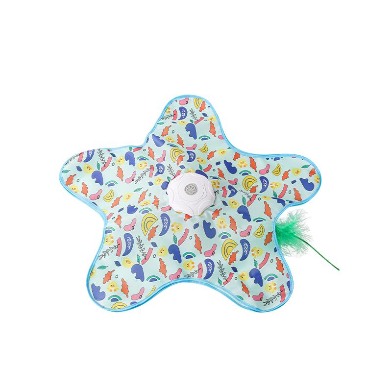 Cat Toys Interactive Hide And Seek Cat Toy Mouse Squeaky Motion Moving Concealed Feathers Kitten Teaser Toy