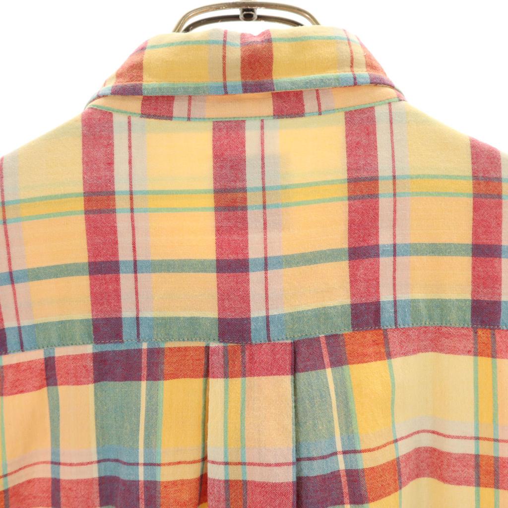 Brooks Brothers Check Pattern Short sleeve Button down shirt M Yellow Men's Used