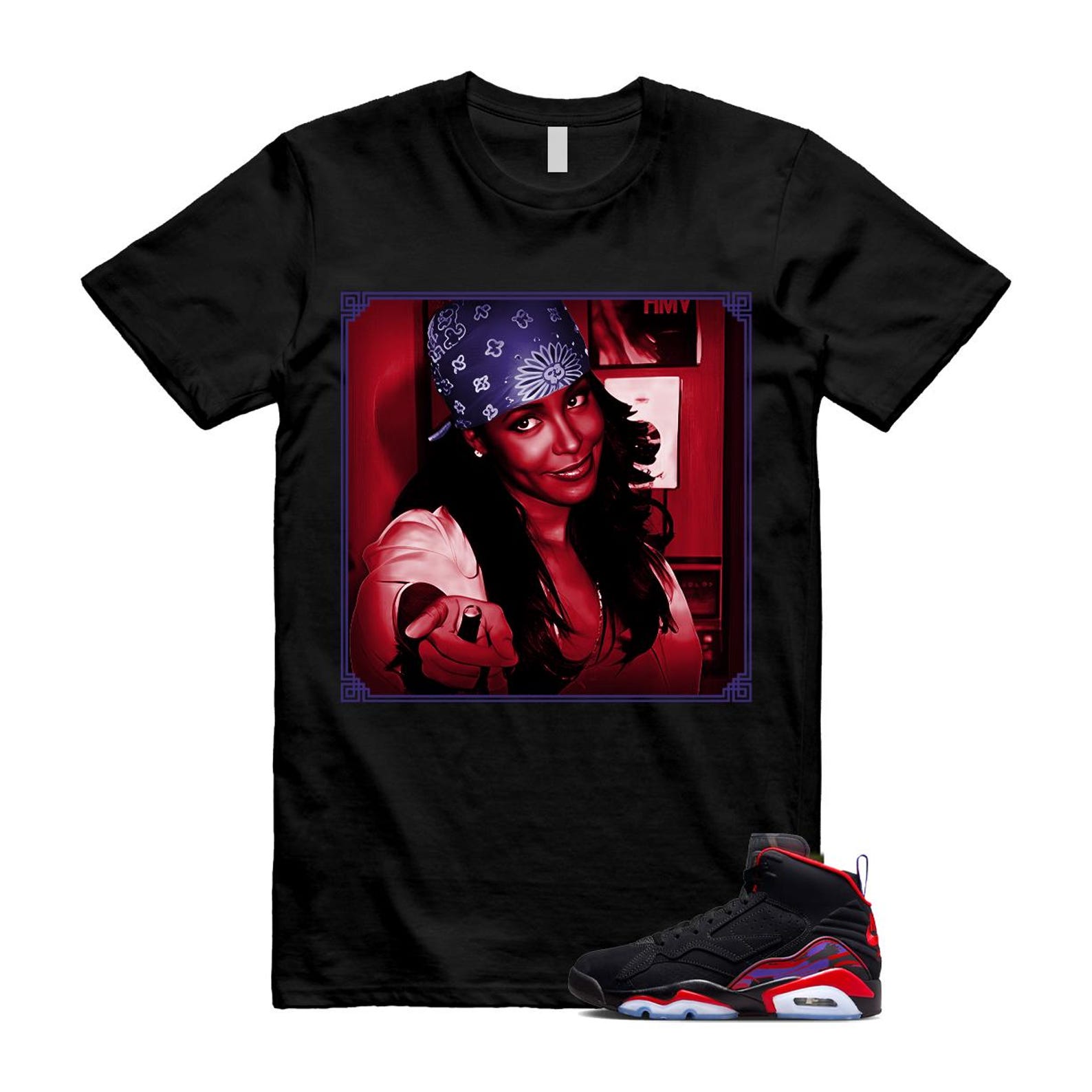 MVP Raptors 678 Black Red Purple T Shirt Match LIYAH L