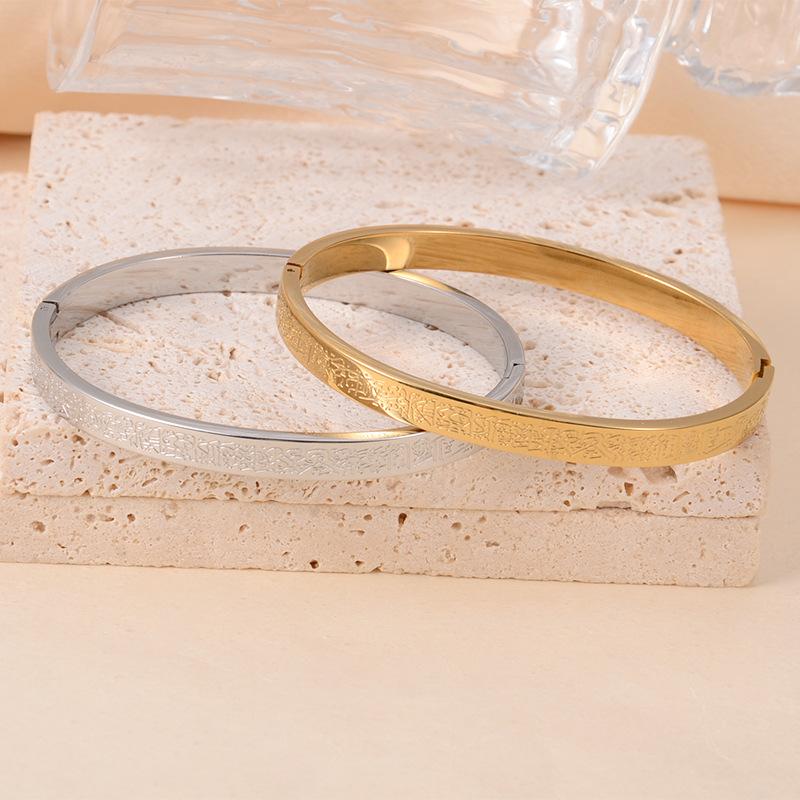 New Bracelet Creative Simple Egg-Shaped Texture Buckle Couple Bracelet Stainless Steel Jewelry Wholesale