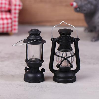 6Cm Mini Led Retro Glowing Pony Lantern Simulation Cande Light Night Light Dollhouse Miniature Kerosene Lamp Home Decor Toy
