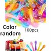 50pcs/100pcs-Colored Taster Spoons, Plastic Mini Spoons Multi-Color, Ice Cream Spoons For Crafts, Tasting, Sampling Color Random