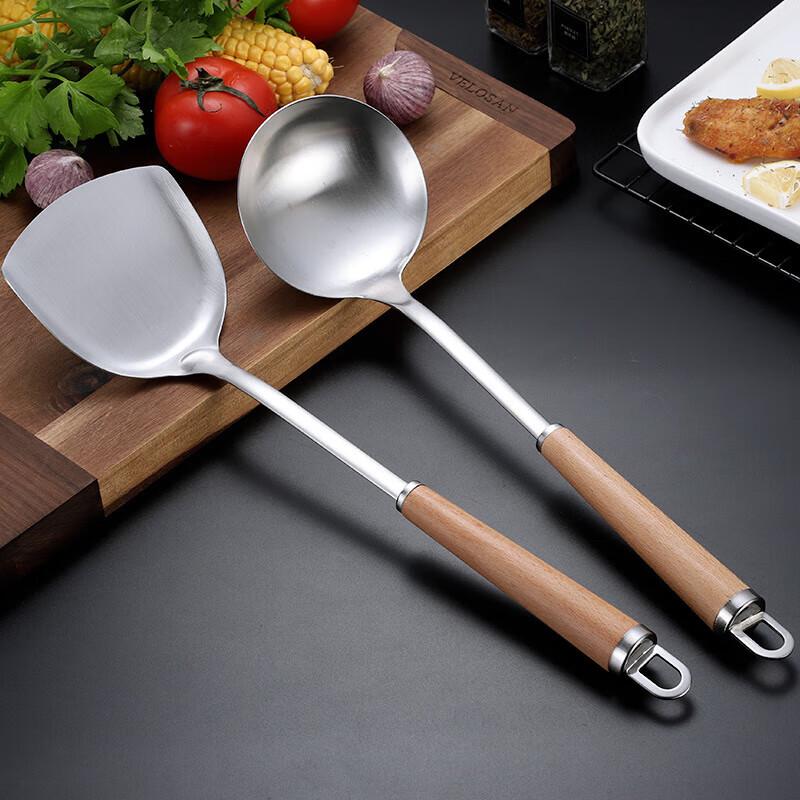 Churong 304 Stainless Steel Kitchen Utensils with Beechwood Handle