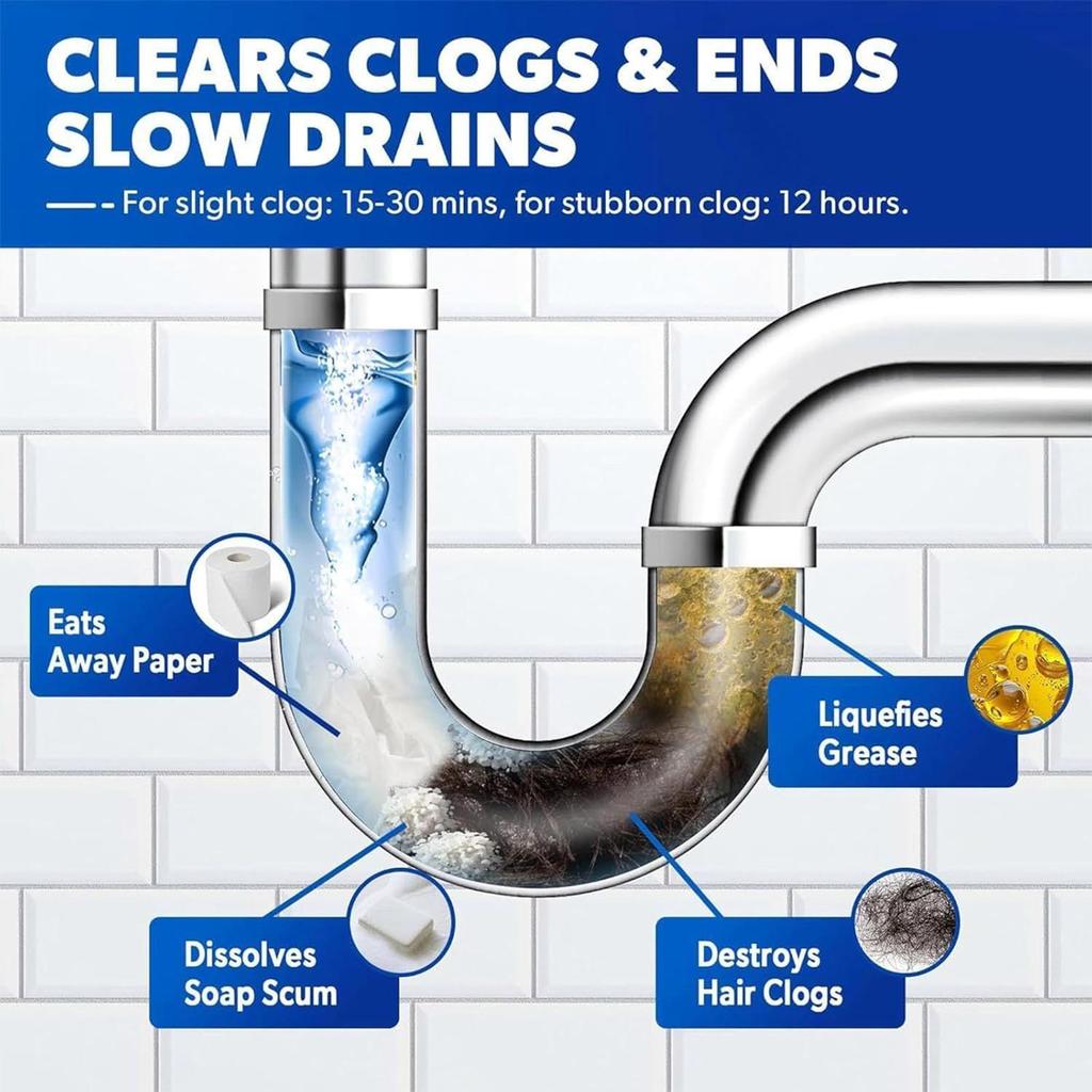 350ml Drain Clog Removal Powder Toilet Breakdown Toilet Kitchen Sewer Anti Blockage Dredging Clean Deodorant Powder