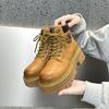 Spring new thick-soled Martin boots women's leather heightening British style short boots outdoor leisure sports rhubarb boots