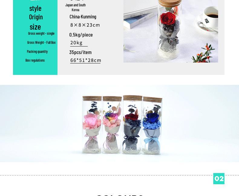 Luminous Rose LED Wishing Bottle Gift Box for Teacher's Day & Mid-Autumn Festival