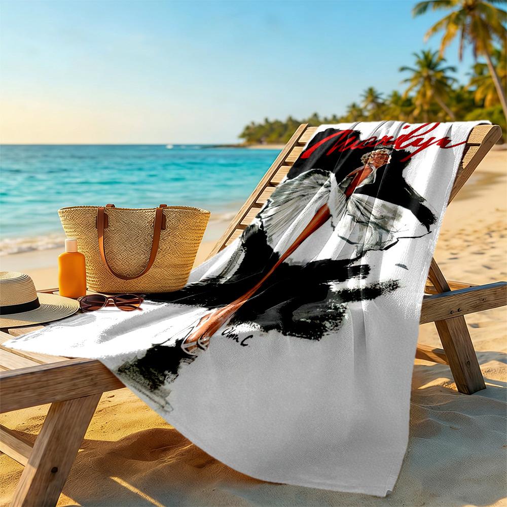 Marilyn Monroe Iconic Pose Beach Towel Super Soft & Absorbent Comfortable Lightweight