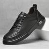 Fashion 2024 Spring Autumn New Men's Genuine Leather Casual Shoes Thick Soled Simple White Shoes Versatile Men's Outdoor Sports Shoes