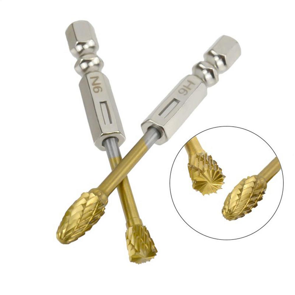 Cutting Burrs Tungsten Grinder Attachment Set Of 10 Heavy Duty 1/4 Inch Shank Carbide Burr For Woodworking Metalworking