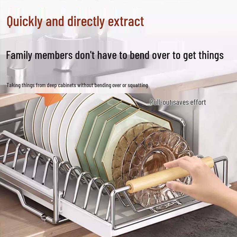 Stainless Steel Pull-out Dish Drying Rack