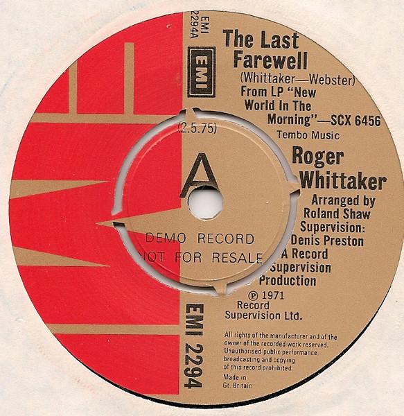 

7inch Record ROGER WHITTAKER - The Last Farewell EMI2294PROMO EMI 1975 UK Pop Used