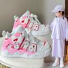 2025 Spring New Girls Leather Soft Sole Sneakers Children's Fashion Casual Shoes Medium and Older Children's Running Shoes Girls