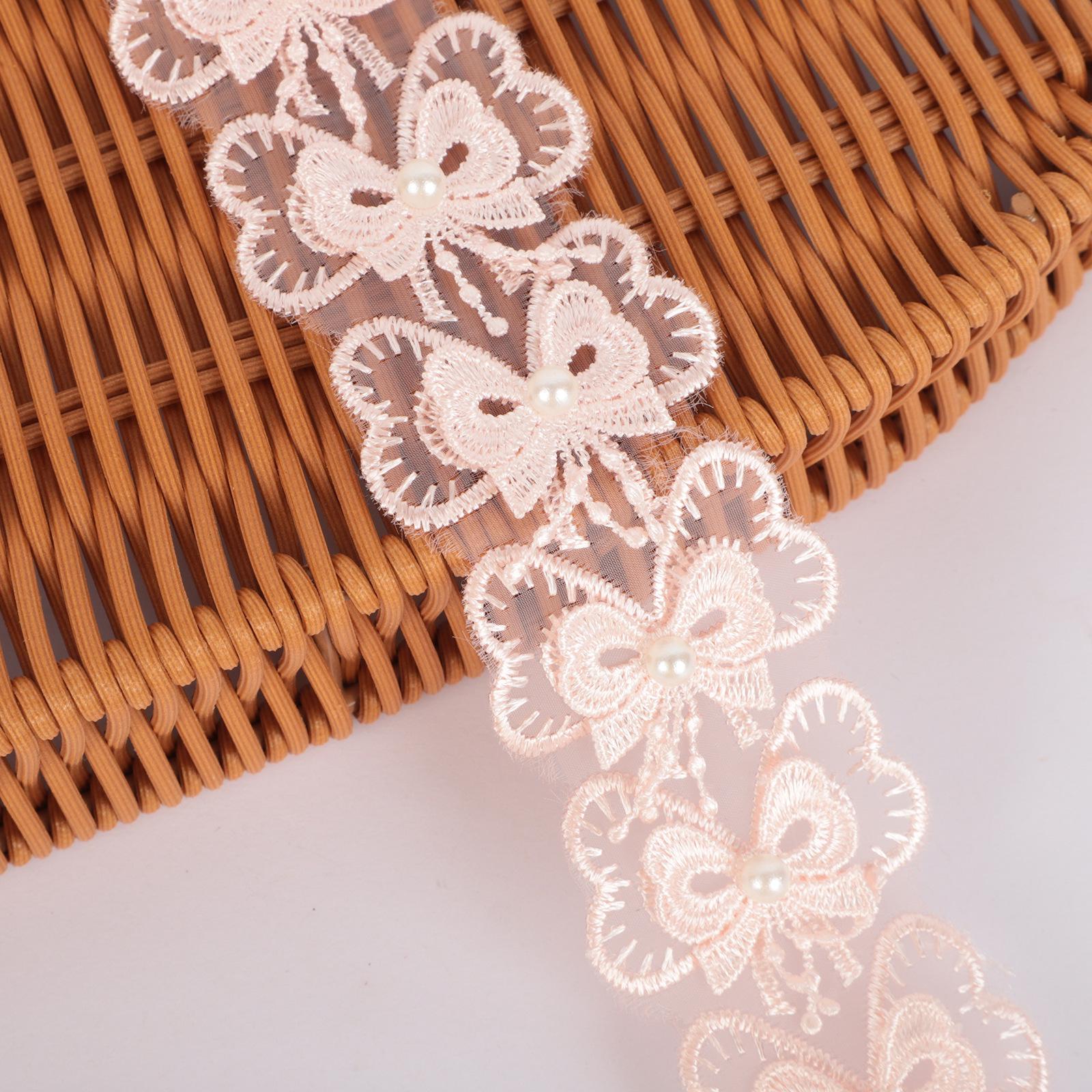 3D Mesh Embroidered Bowknot Lace Trim for DIY Decoration