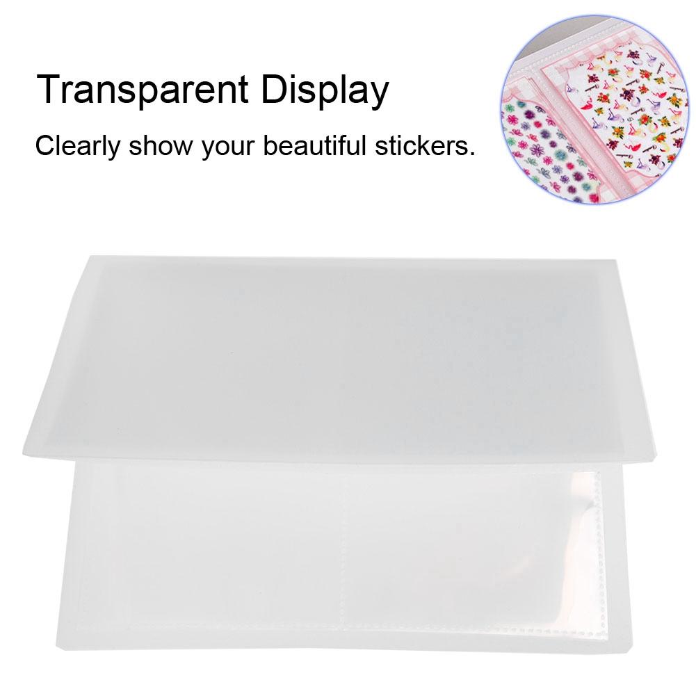 20 Pages Nail Sticker Decal Collecting Albums Storage Holder Nail Art Display Showing Book Cont