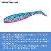 Daiwa Ricky Shad 3.0 Inch Clear Lemon Glow Soft Plastic Shad Tail Worm for Worm Jigging Fishing Lures 5pcs