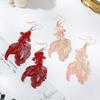 Trendy Fish shaped Earrings Fashionable Hollow Fish Ear Pendant for Parties Date