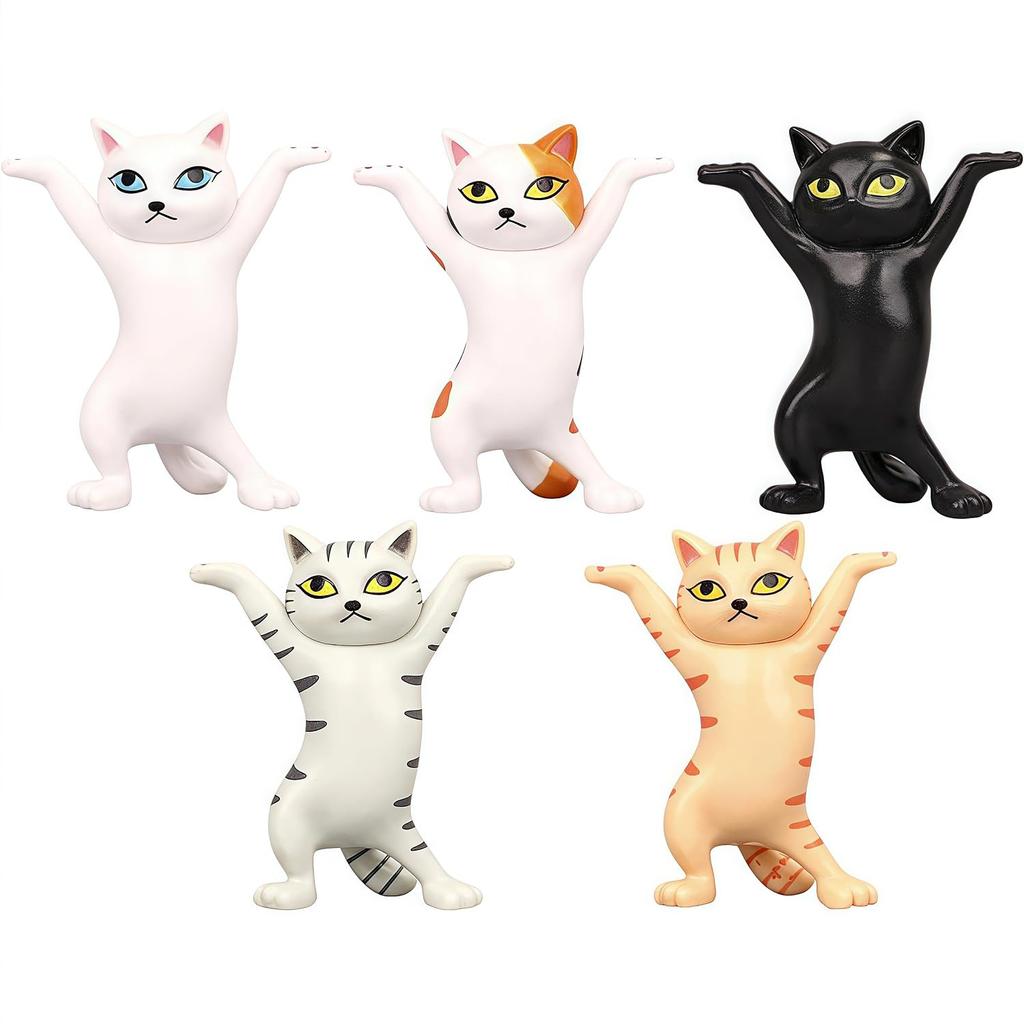 Pen holdercat figurine 5-piece set stylish cute perfect desktop storage as interior goods interesting stationery items giftsfor personal use