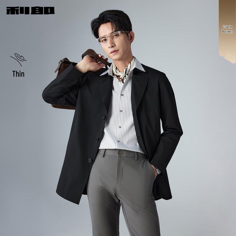 

Lilang Men s Thin Mid-Length Business Casual Trench Coat 180/96A