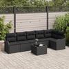 7-piece Garden Sofa Set with Beige Rattan Cushions, 2-seater Garden Sofa with Black Rattan Cushions 3345733